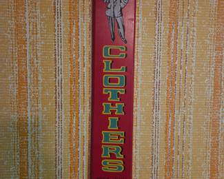 Vintage Wooden "Clothiers" Advertising Sign