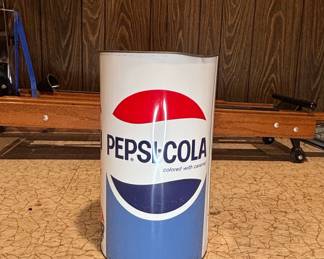 Vintage Pepsi-Cola Metal Trash Can