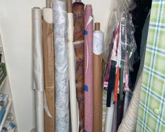 Assorted Vintage Textile Bolts and Sewing Notions