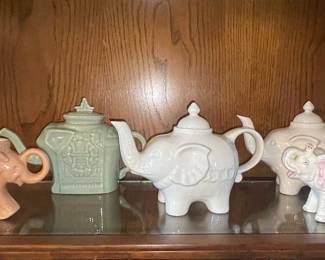 Elephant Ceramic Teapots: Bombay Co, Cordon Bleu, Frankoma