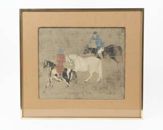 Vintage Chinese "Tribute Horse" Print after Zhao Mengfu
