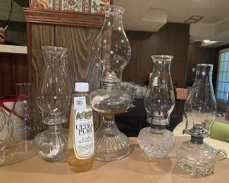 Vintage Pressed Glass Oil Lamps