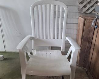 White Resin Patio Armchair