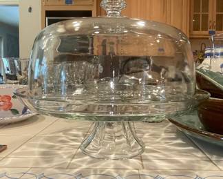 Glass Cake Stand with Dome