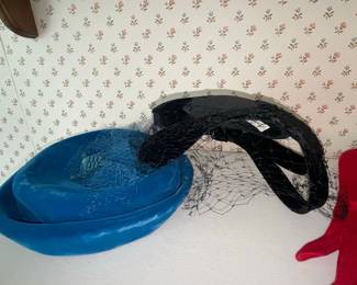 Vintage Women's Hats - Pillbox & Structured Headpiece with Veils