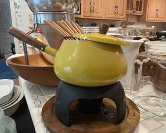 Vintage Styson Enamel Fondue Set