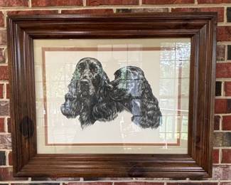 Vintage Black Cocker Spaniel Lithograph by Gladys Emerson Cook
