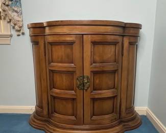 Vintage Walnut Bow-Front Credenza