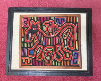 Framed Kuna Mola Textile