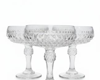 Vintage Indiana Glass Diamond Point Compote Dishes