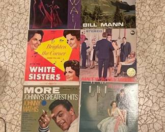 Vintage Vinyl Record Collection - Johnny Mathis, Bill Mann, The White Sisters, and others