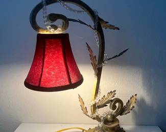Vintage Florentine Style Gilt Metal Table Lamp