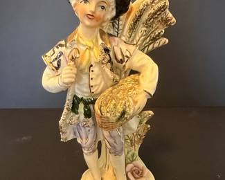 Capodimonte Style Porcelain Figurine of a Youth with Wheat