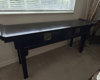 Century Furniture Black Lacquer Chin Hua Console Table