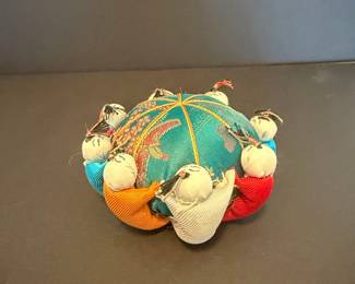 Vintage Asian Children Figural Pincushion