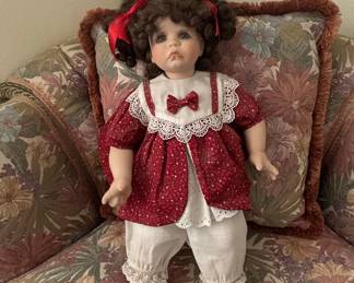 Vintage 1992 Hamilton Collection "Erica" Porcelain Doll by Diane Schurig