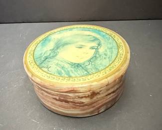 Edna Hibel Alabaster Trinket Box