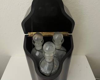 Napoleon III Tantalus with Three Cut Glass Decanters
