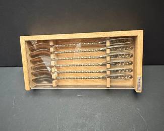 Vintage Melchior Filigree Cocktail Spoons Set