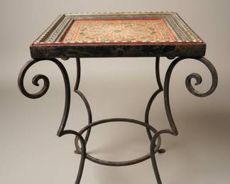 Authentic Moroccan Mosaic Zellige & Heavy Wrought Iron Table