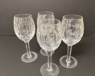 Vintage Nachtmann Traube Grape Cut Crystal Wine Glasses