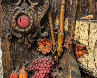 Vintage Syroco Wood Musical Still Life Wall Plaque