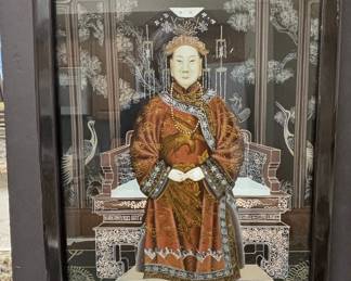 Qing Dynasty Ancestor Portrait Reverse Glass Painting