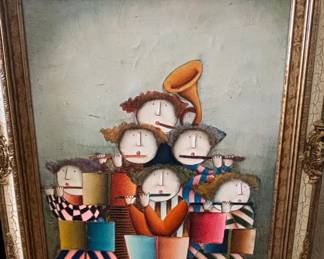 Joyce Roybal "The Flutists" Oil Painting
