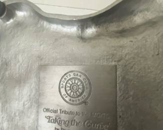 Raymond Meyers 'Taking the Curve' MG TC Pewter Sculpture