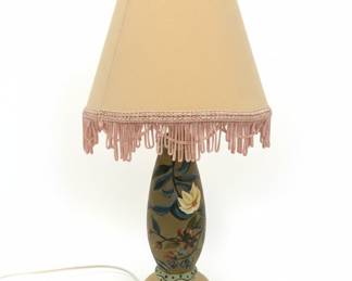Vintage Hand-Painted Floral Ceramic Table Lamp