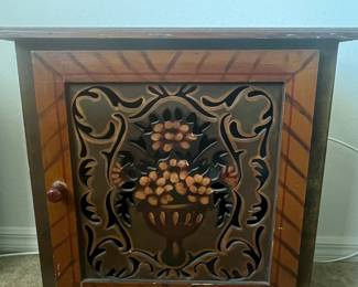 Vintage Rosemaling Style Hanging Cabinet