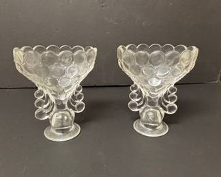 Avon Bubble Glass Footed Sherbet Glasses