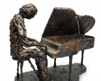 Mid-Century Modern Brutalist Pianist Sculpture