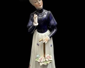KPM Porcelain Lady with Parasol Figurine