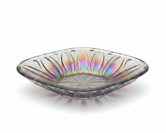 Federal Glass Iridescent Petal Pattern Bowl