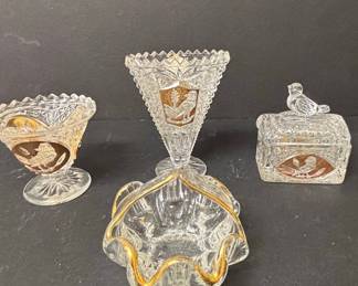 Hofbauer "Byrdes" Collection Crystal Vanity Set with Bird Inserts