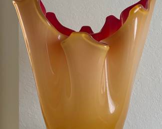 Murano Style Handkerchief Vase