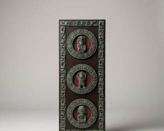 Mid-Century Modern Mexican Mayan Revival Wall Plaque