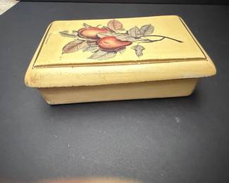 Vintage Botanical Pear Tin Box