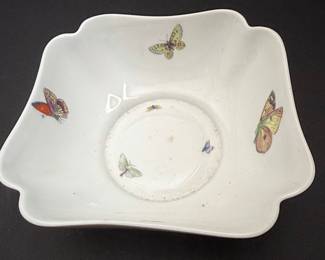 Chamart Limoges Butterfly Motif Square Dish