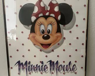 Vintage 1990s Minnie Mouse "Polka Dot" Framed Poster