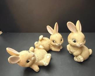 HOMCO Ceramic Bunny Figurines