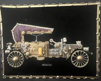 Vintage Found Object Assemblage Art - 1921 Mercedes Benz