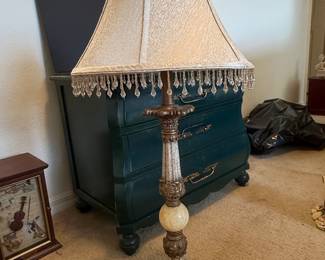 Vintage Regency Style Table Lamp with Crystal Fringe