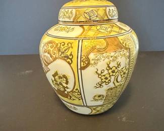 Vintage Gold Imari Style Ginger Jar