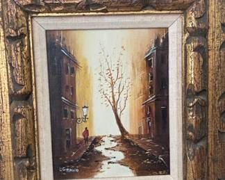 E. Grano Oil Painting - Street Scene