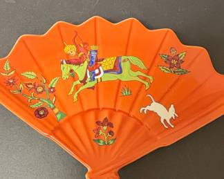 Seymour Mann Persian Hunter Fan Shaped Porcelain Tray