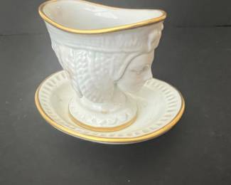 Capodimonte Style Figural Cachepot with Underplate