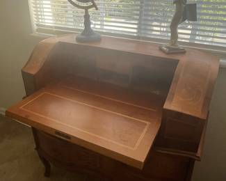 Italian Marquetry Bombe Fall-Front Secretary Desk