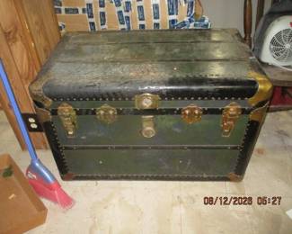 Antique Indestructo Keystone trunk